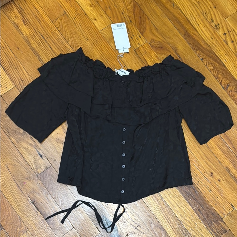 Elegant Black Off-Shoulder Top Zadig & Voltaire